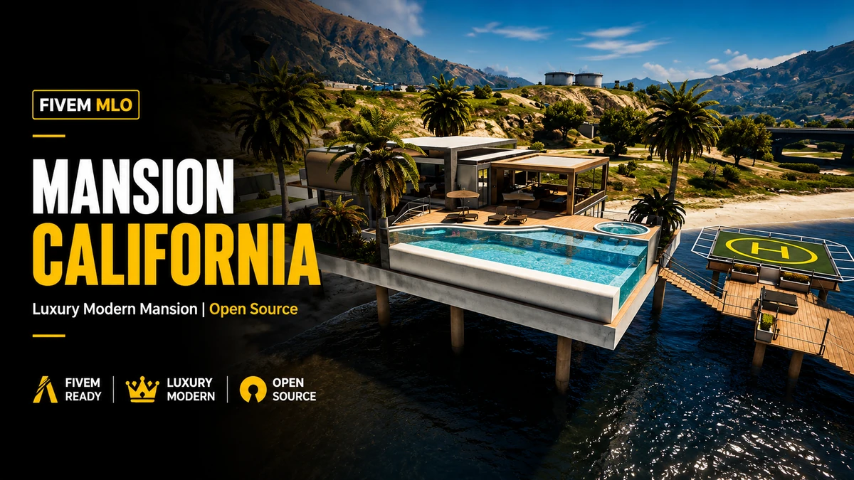 Mansion California MLO FiveM | Luxury Modern Mansion | Open Source